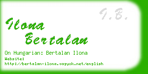 ilona bertalan business card